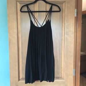 Flowy black mini dress